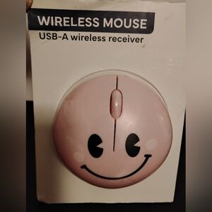 Pink Smiley Face Wireless Mouse